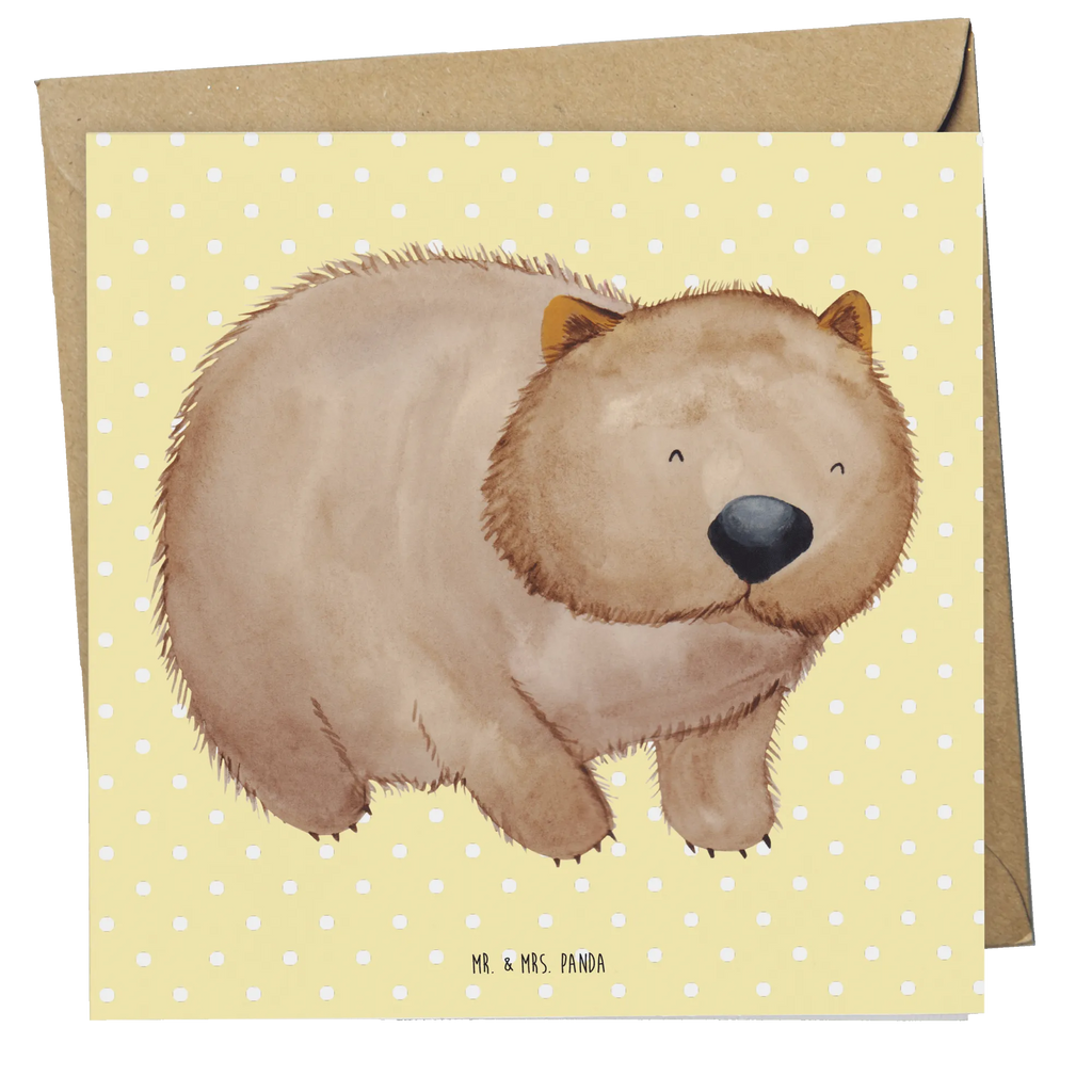 Deluxe Card Wombat Hochzeitskarte, Einladungskarte, Geburtstagskarte, Glückwunschkarte, Karte, Grußkarte, Hochwertige Grußkarte, Hochwertige Klappkarte, Klappkarte, Tiermotive, Gute Laune, lustige Sprüche, Tiere, Motivation, Wombat, Spruch, Das Leben ist schön, Australien