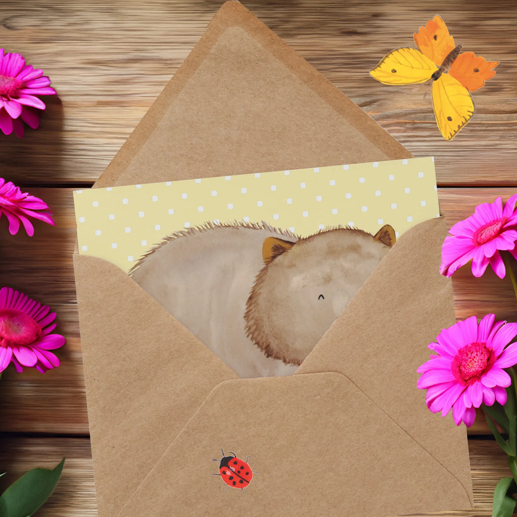 Deluxe Card Wombat Hochzeitskarte, Einladungskarte, Geburtstagskarte, Glückwunschkarte, Karte, Grußkarte, Hochwertige Grußkarte, Hochwertige Klappkarte, Klappkarte, Tiermotive, Gute Laune, lustige Sprüche, Tiere, Motivation, Wombat, Spruch, Das Leben ist schön, Australien