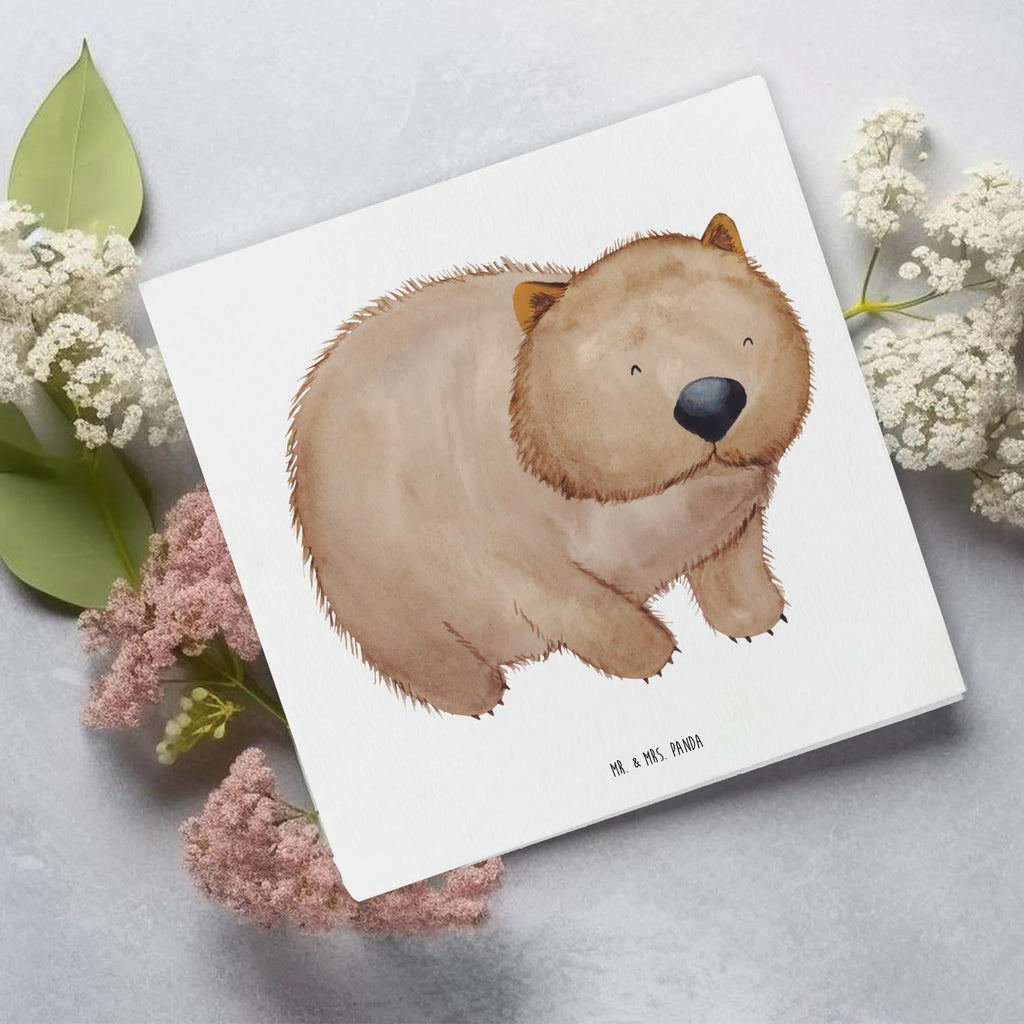 Deluxe Card Wombat Hochzeitskarte, Einladungskarte, Geburtstagskarte, Glückwunschkarte, Karte, Grußkarte, Hochwertige Grußkarte, Hochwertige Klappkarte, Klappkarte, Tiermotive, Gute Laune, lustige Sprüche, Tiere, Motivation, Wombat, Spruch, Das Leben ist schön, Australien