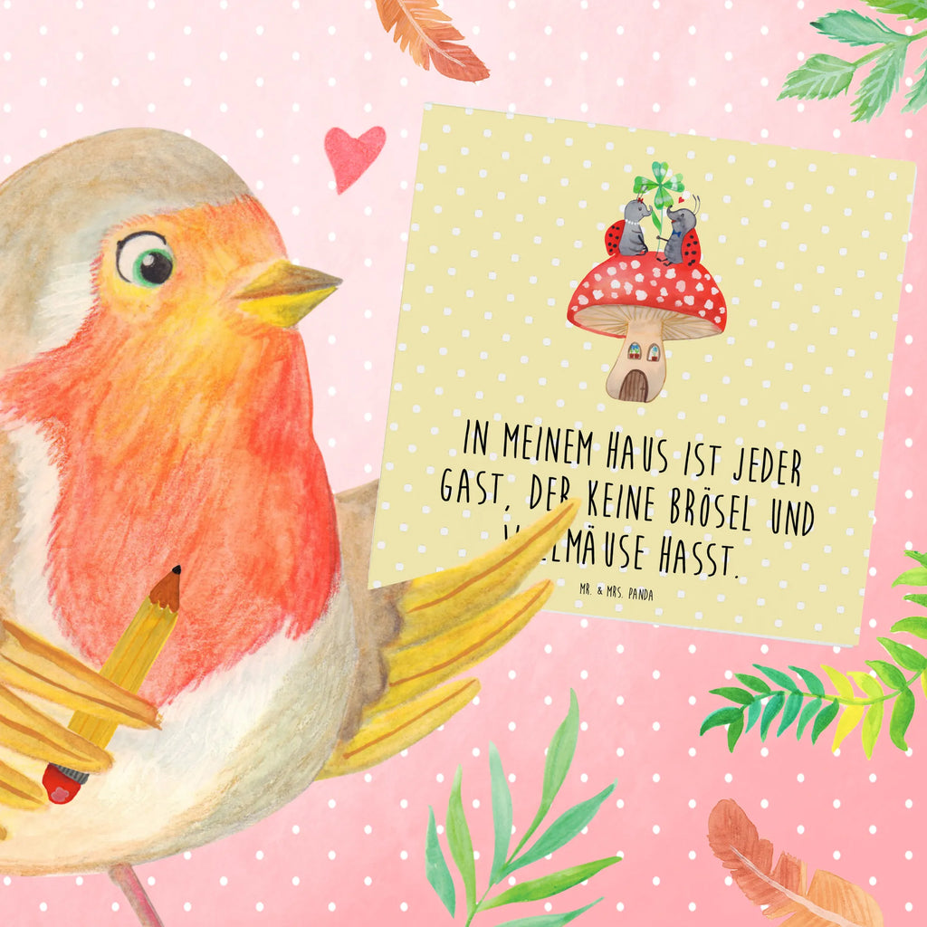 Deluxe Card ladybug toadstool Grußkarte, Hochwertige Grußkarte, Karte, Einladungskarte, Glückwunschkarte, Hochzeitskarte, Hochwertige Klappkarte, Klappkarte, Geburtstagskarte, Tiermotive, Gute Laune, lustige Sprüche, Tiere, zuhause, Marienkäfer, Haus, Fleigenpilzhaus, Wohnung, Fliegenpilz