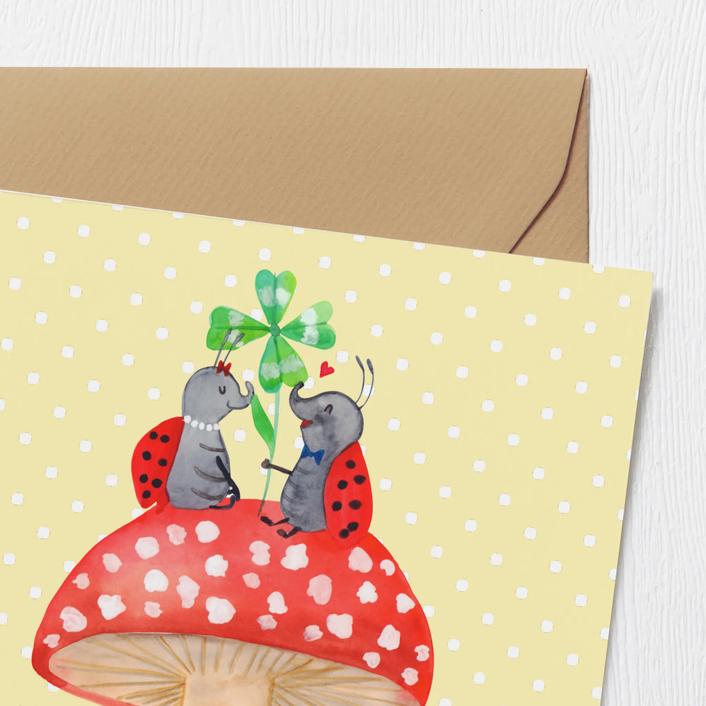 Deluxe Card ladybug toadstool Grußkarte, Hochwertige Grußkarte, Karte, Einladungskarte, Glückwunschkarte, Hochzeitskarte, Hochwertige Klappkarte, Klappkarte, Geburtstagskarte, Tiermotive, Gute Laune, lustige Sprüche, Tiere, zuhause, Marienkäfer, Haus, Fleigenpilzhaus, Wohnung, Fliegenpilz