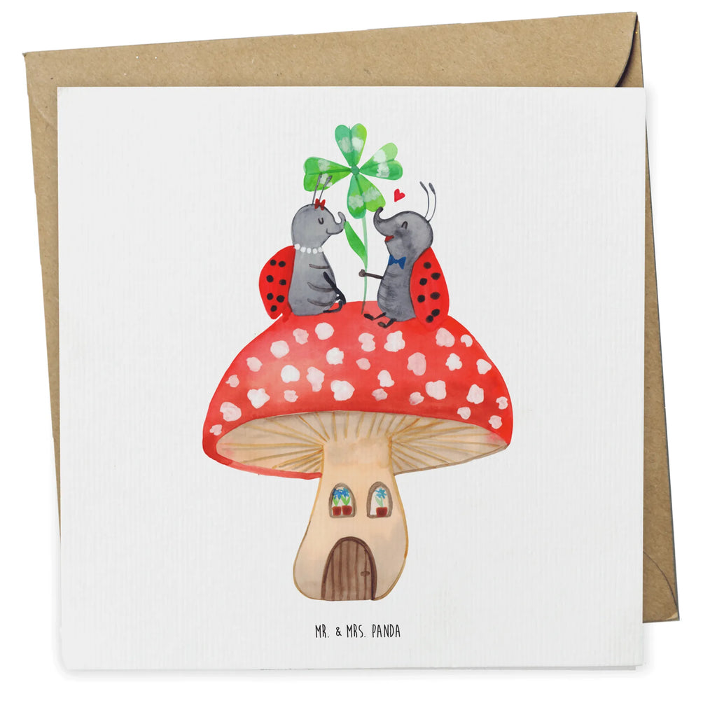 Deluxe Card ladybug toadstool Grußkarte, Hochwertige Grußkarte, Karte, Einladungskarte, Glückwunschkarte, Hochzeitskarte, Hochwertige Klappkarte, Klappkarte, Geburtstagskarte, Tiermotive, Gute Laune, lustige Sprüche, Tiere, zuhause, Marienkäfer, Haus, Fleigenpilzhaus, Wohnung, Fliegenpilz