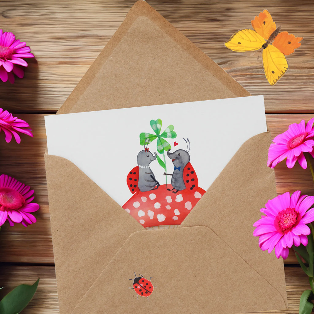 Deluxe Card ladybug toadstool Grußkarte, Hochwertige Grußkarte, Karte, Einladungskarte, Glückwunschkarte, Hochzeitskarte, Hochwertige Klappkarte, Klappkarte, Geburtstagskarte, Tiermotive, Gute Laune, lustige Sprüche, Tiere, zuhause, Marienkäfer, Haus, Fleigenpilzhaus, Wohnung, Fliegenpilz