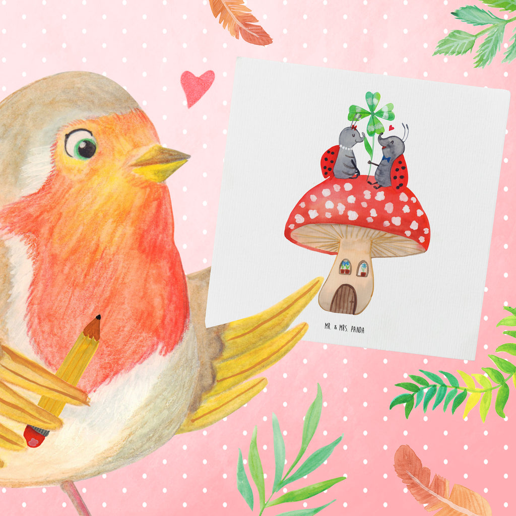 Deluxe Card ladybug toadstool Grußkarte, Hochwertige Grußkarte, Karte, Einladungskarte, Glückwunschkarte, Hochzeitskarte, Hochwertige Klappkarte, Klappkarte, Geburtstagskarte, Tiermotive, Gute Laune, lustige Sprüche, Tiere, zuhause, Marienkäfer, Haus, Fleigenpilzhaus, Wohnung, Fliegenpilz