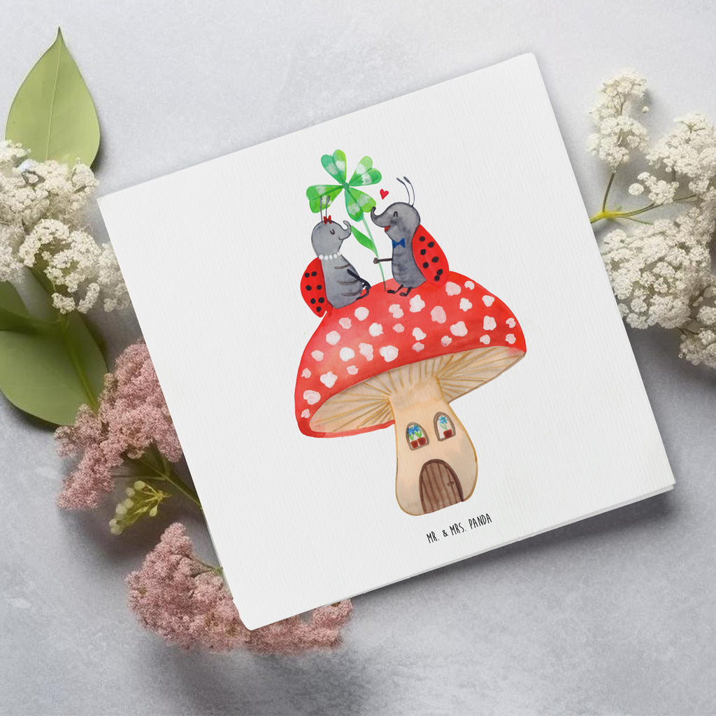 Deluxe Card ladybug toadstool Grußkarte, Hochwertige Grußkarte, Karte, Einladungskarte, Glückwunschkarte, Hochzeitskarte, Hochwertige Klappkarte, Klappkarte, Geburtstagskarte, Tiermotive, Gute Laune, lustige Sprüche, Tiere, zuhause, Marienkäfer, Haus, Fleigenpilzhaus, Wohnung, Fliegenpilz