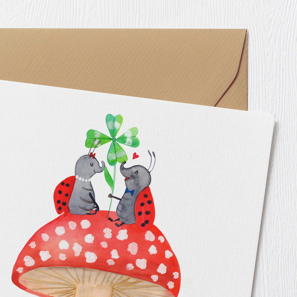 Deluxe Card ladybug toadstool Grußkarte, Hochwertige Grußkarte, Karte, Einladungskarte, Glückwunschkarte, Hochzeitskarte, Hochwertige Klappkarte, Klappkarte, Geburtstagskarte, Tiermotive, Gute Laune, lustige Sprüche, Tiere, zuhause, Marienkäfer, Haus, Fleigenpilzhaus, Wohnung, Fliegenpilz