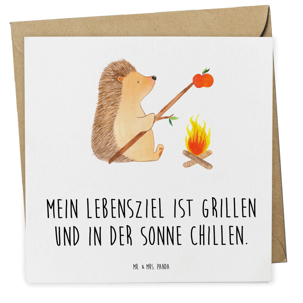 Deluxe Card Hedgehog grilling cute, gift ideas, special gifts, hand drawn, gifts, card, animal lover, funny sayings, cute animal motives, small animals, good mood, goals, saying, meaning of life, unemployed