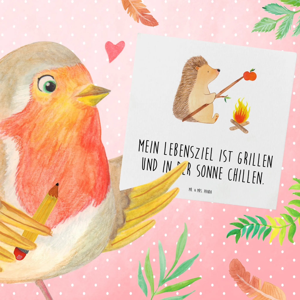 Deluxe Karte Igel Grillen Hochwertige Grußkarte, Hochwertige Klappkarte, Einladungskarte, Klappkarte, Grußkarte, Geburtstagskarte, Hochzeitskarte, Karte, Glückwunschkarte, Tiermotive, Gute Laune, lustige Sprüche, Tiere, Grillen, Sinn des Lebens, Spruch, Motivation, arbeitslos, Igel, Ziele