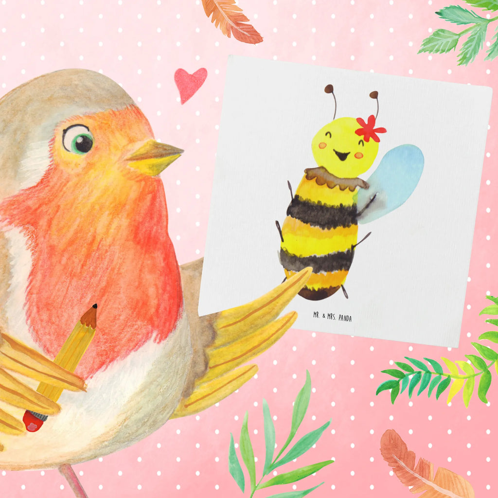 Deluxe Karte Biene Happy Klappkarte, Grußkarte, Hochzeitskarte, Hochwertige Grußkarte, Karte, Geburtstagskarte, Einladungskarte, Hochwertige Klappkarte, Glückwunschkarte, Biene, Wespe, Hummel