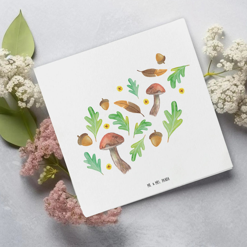 Deluxe Card Forest Dreams Design Hochzeitskarte, Geburtstagskarte, Grußkarte, Karte, Hochwertige Klappkarte, Klappkarte, Einladungskarte, Glückwunschkarte, Hochwertige Grußkarte, Waldspaziergang, Natur, Aquarellmuster, Laub, Blätter, Pilze, Glühwürmchen, Wald, Aquarell, Eiche