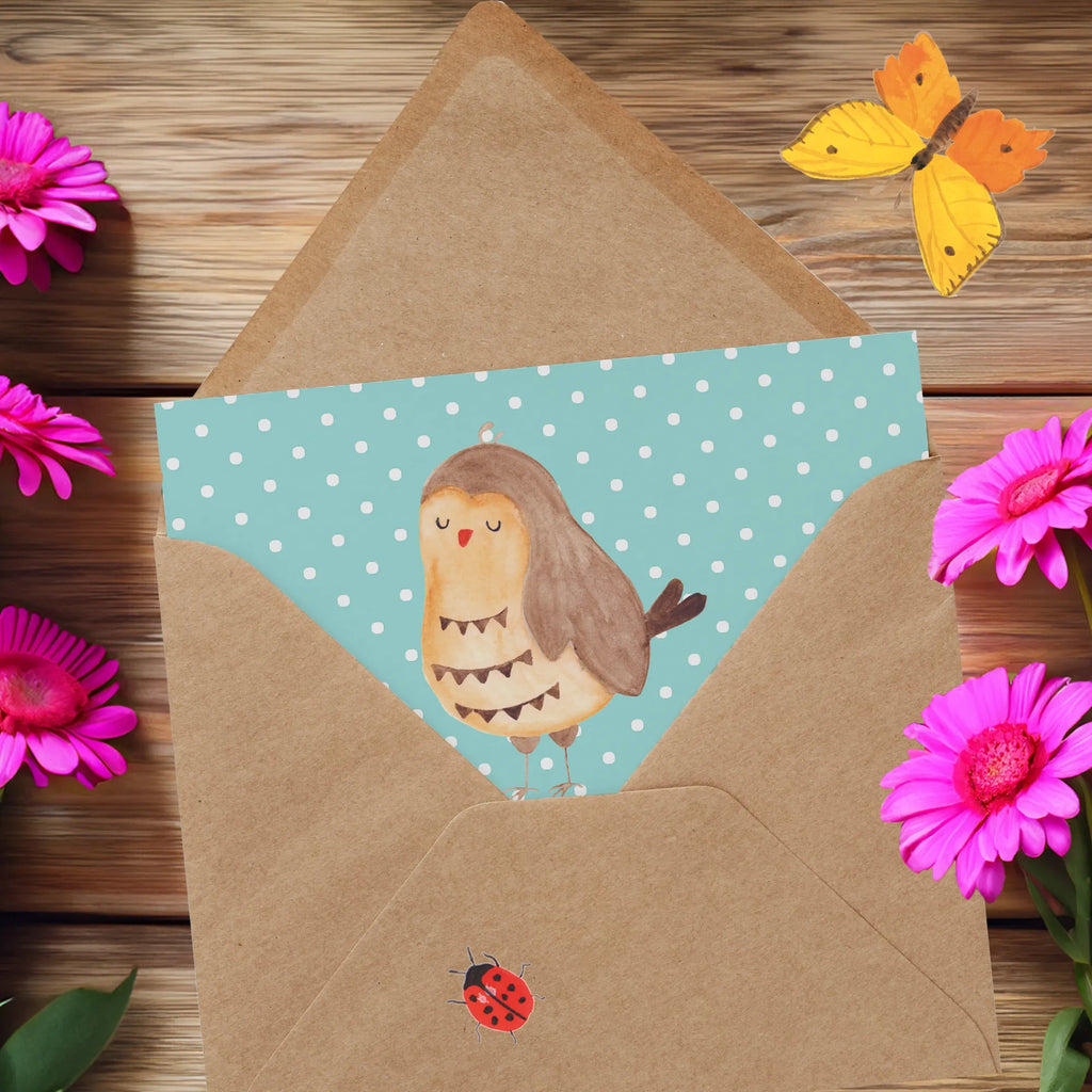 Deluxe Karte Eule Zufrieden Karte, Hochwertige Grußkarte, Klappkarte, Geburtstagskarte, Glückwunschkarte, Hochzeitskarte, Grußkarte, Hochwertige Klappkarte, Einladungskarte, Eule, Eule Spruch, Wortspiel lustig, Spruch schön, Romantisch, Liebe Spruch, Eule deko, Geschenk Hochzeitstag, Owl