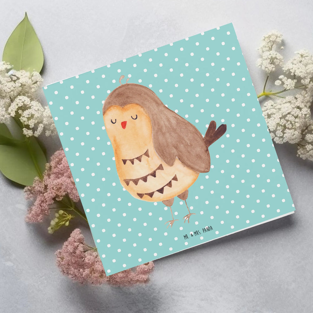 Deluxe Karte Eule Zufrieden Karte, Hochwertige Grußkarte, Klappkarte, Geburtstagskarte, Glückwunschkarte, Hochzeitskarte, Grußkarte, Hochwertige Klappkarte, Einladungskarte, Eule, Eule Spruch, Wortspiel lustig, Spruch schön, Romantisch, Liebe Spruch, Eule deko, Geschenk Hochzeitstag, Owl