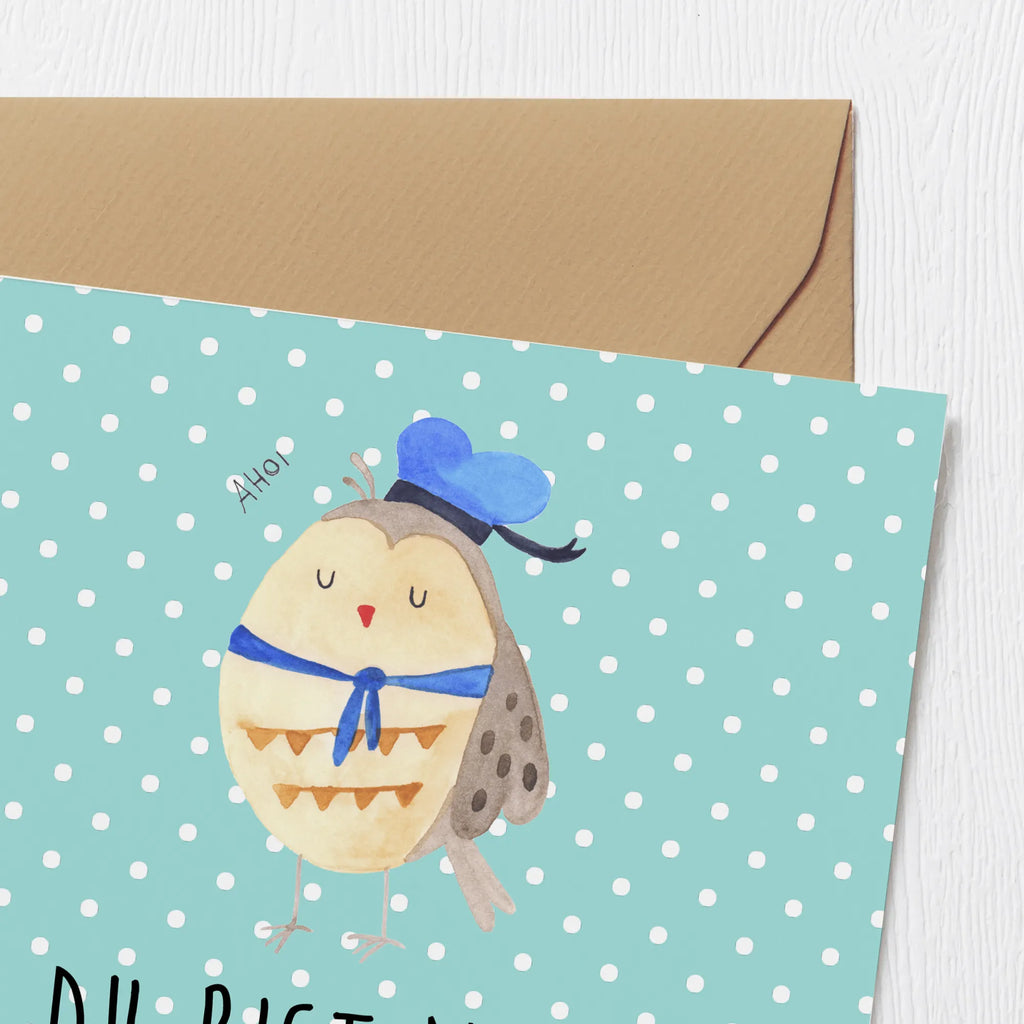 Deluxe Card Owl sailor Einladungskarte, Hochwertige Grußkarte, Geburtstagskarte, Klappkarte, Karte, Hochzeitskarte, Grußkarte, Glückwunschkarte, Hochwertige Klappkarte, Eule, Wortspiel lustig, Heimathafen, Ehe, Owl, Eule Spruch, Freundin, Seefahrer, Eule Deko, Matrose, Hochzeitstag Geschenk