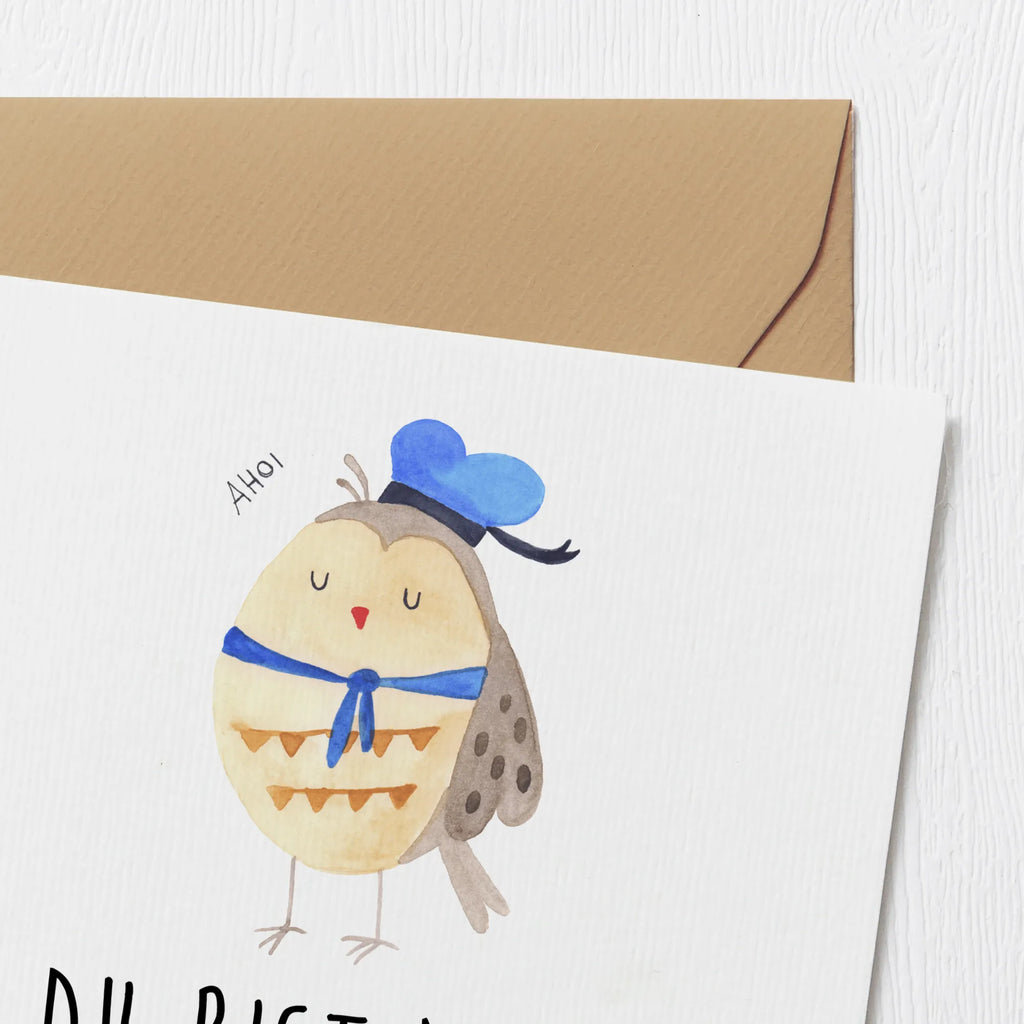 Deluxe Card Owl sailor Einladungskarte, Hochwertige Grußkarte, Geburtstagskarte, Klappkarte, Karte, Hochzeitskarte, Grußkarte, Glückwunschkarte, Hochwertige Klappkarte, Eule, Wortspiel lustig, Heimathafen, Ehe, Owl, Eule Spruch, Freundin, Seefahrer, Eule Deko, Matrose, Hochzeitstag Geschenk