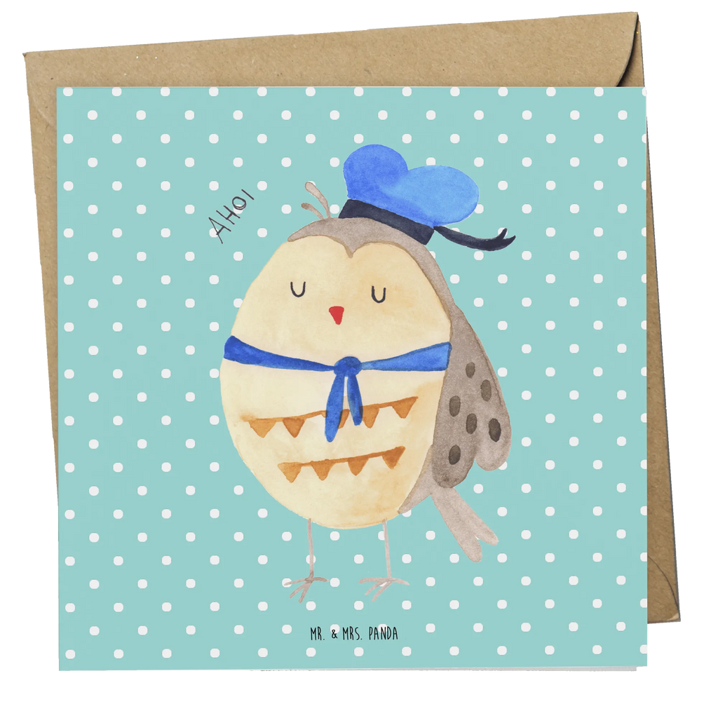 Deluxe Card Owl sailor Einladungskarte, Hochwertige Grußkarte, Geburtstagskarte, Klappkarte, Karte, Hochzeitskarte, Grußkarte, Glückwunschkarte, Hochwertige Klappkarte, Eule, Wortspiel lustig, Heimathafen, Ehe, Owl, Eule Spruch, Freundin, Seefahrer, Eule Deko, Matrose, Hochzeitstag Geschenk