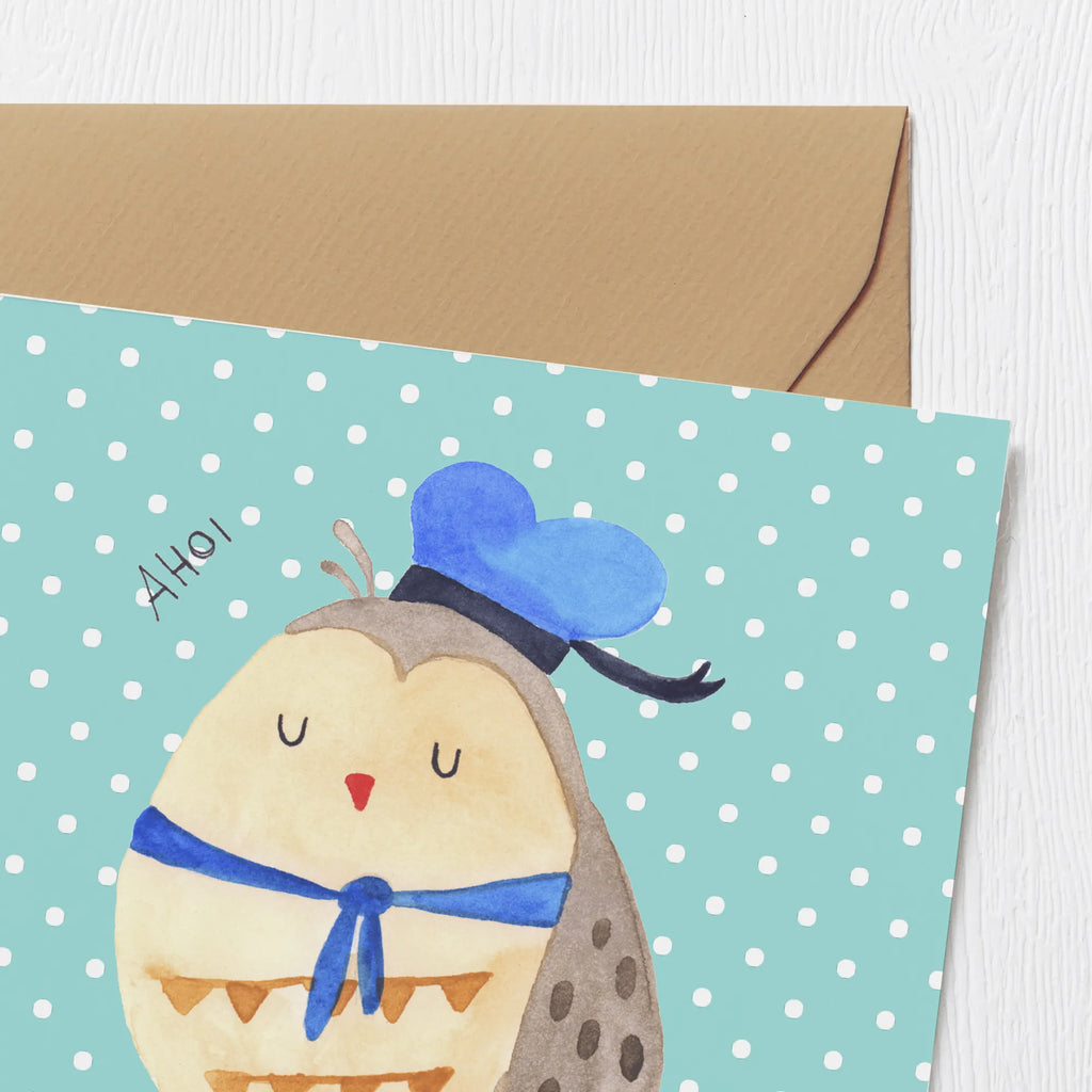 Deluxe Card Owl sailor Einladungskarte, Hochwertige Grußkarte, Geburtstagskarte, Klappkarte, Karte, Hochzeitskarte, Grußkarte, Glückwunschkarte, Hochwertige Klappkarte, Eule, Wortspiel lustig, Heimathafen, Ehe, Owl, Eule Spruch, Freundin, Seefahrer, Eule Deko, Matrose, Hochzeitstag Geschenk