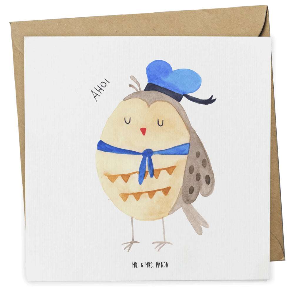 Deluxe Card Owl sailor Einladungskarte, Hochwertige Grußkarte, Geburtstagskarte, Klappkarte, Karte, Hochzeitskarte, Grußkarte, Glückwunschkarte, Hochwertige Klappkarte, Eule, Wortspiel lustig, Heimathafen, Ehe, Owl, Eule Spruch, Freundin, Seefahrer, Eule Deko, Matrose, Hochzeitstag Geschenk