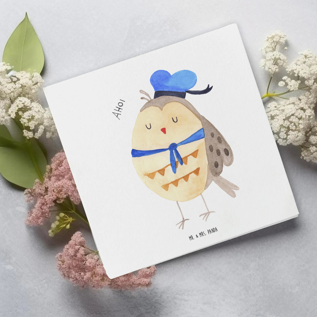 Deluxe Card Owl sailor Einladungskarte, Hochwertige Grußkarte, Geburtstagskarte, Klappkarte, Karte, Hochzeitskarte, Grußkarte, Glückwunschkarte, Hochwertige Klappkarte, Eule, Wortspiel lustig, Heimathafen, Ehe, Owl, Eule Spruch, Freundin, Seefahrer, Eule Deko, Matrose, Hochzeitstag Geschenk