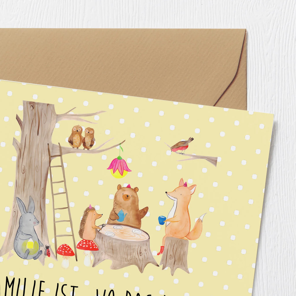 Deluxe Card forest animals picnic Klappkarte, Hochwertige Grußkarte, Hochwertige Klappkarte, Glückwunschkarte, Karte, Einladungskarte, Geburtstagskarte, Hochzeitskarte, Grußkarte, Tiermotive, Gute Laune, lustige Sprüche, Tiere, Eichhörnchen, Fuchs, Waldtiere, Wald, Maus, Hase, Igel, Picknick