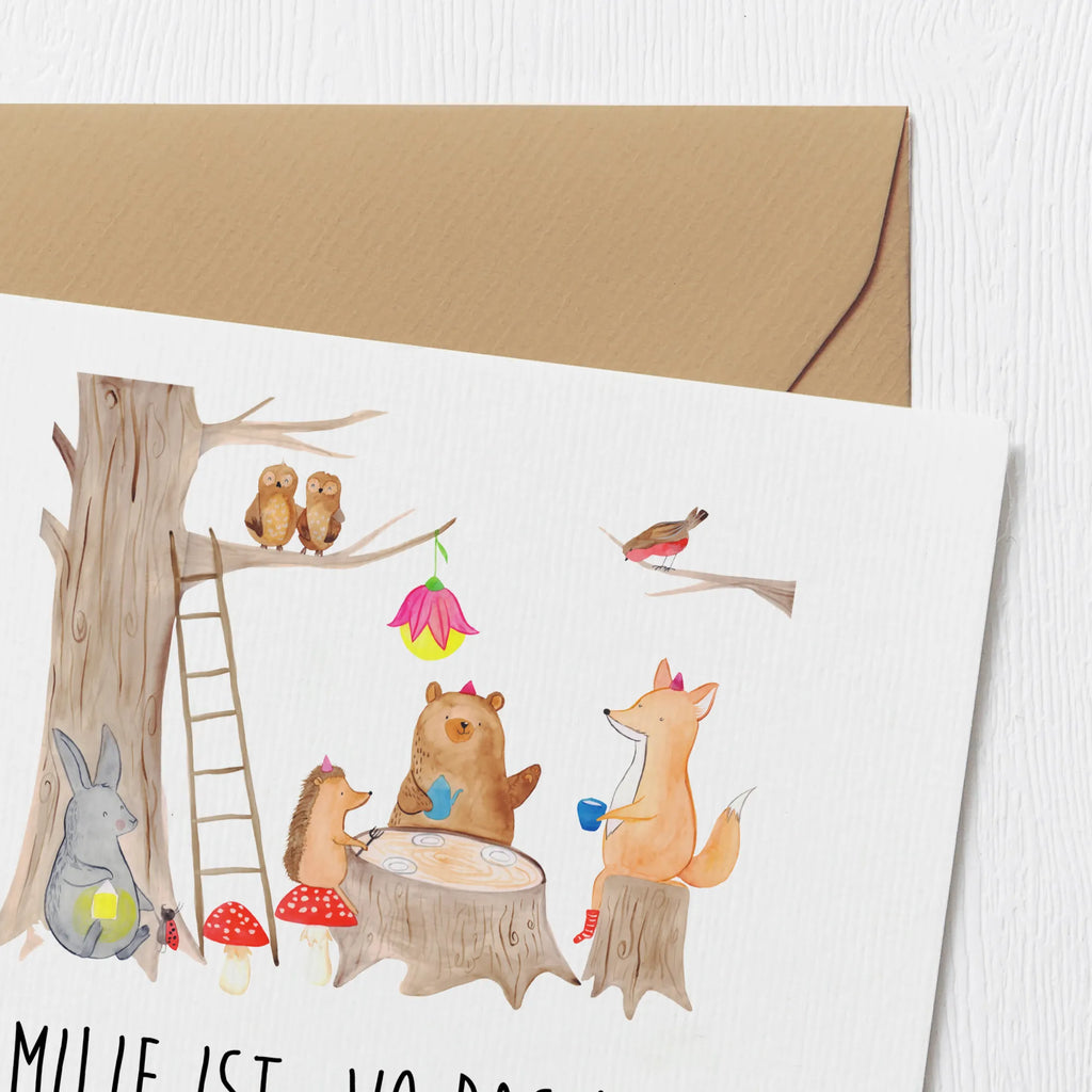 Deluxe Card forest animals picnic Klappkarte, Hochwertige Grußkarte, Hochwertige Klappkarte, Glückwunschkarte, Karte, Einladungskarte, Geburtstagskarte, Hochzeitskarte, Grußkarte, Tiermotive, Gute Laune, lustige Sprüche, Tiere, Eichhörnchen, Fuchs, Waldtiere, Wald, Maus, Hase, Igel, Picknick