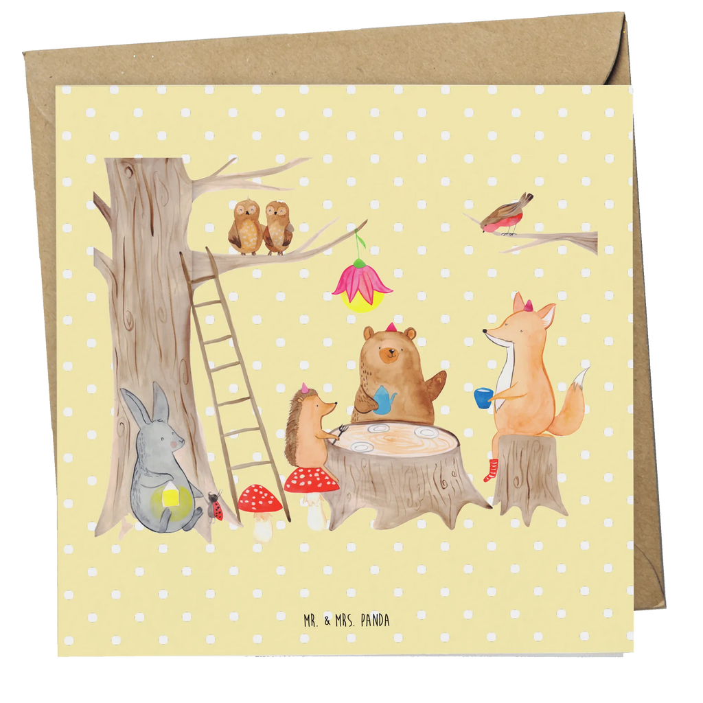 Deluxe Card forest animals picnic Klappkarte, Hochwertige Grußkarte, Hochwertige Klappkarte, Glückwunschkarte, Karte, Einladungskarte, Geburtstagskarte, Hochzeitskarte, Grußkarte, Tiermotive, Gute Laune, lustige Sprüche, Tiere, Eichhörnchen, Fuchs, Waldtiere, Wald, Maus, Hase, Igel, Picknick