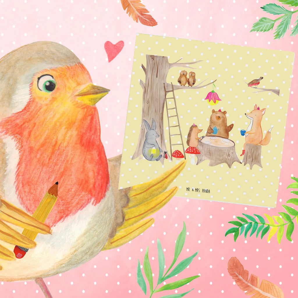 Deluxe Card forest animals picnic Klappkarte, Hochwertige Grußkarte, Hochwertige Klappkarte, Glückwunschkarte, Karte, Einladungskarte, Geburtstagskarte, Hochzeitskarte, Grußkarte, Tiermotive, Gute Laune, lustige Sprüche, Tiere, Eichhörnchen, Fuchs, Waldtiere, Wald, Maus, Hase, Igel, Picknick