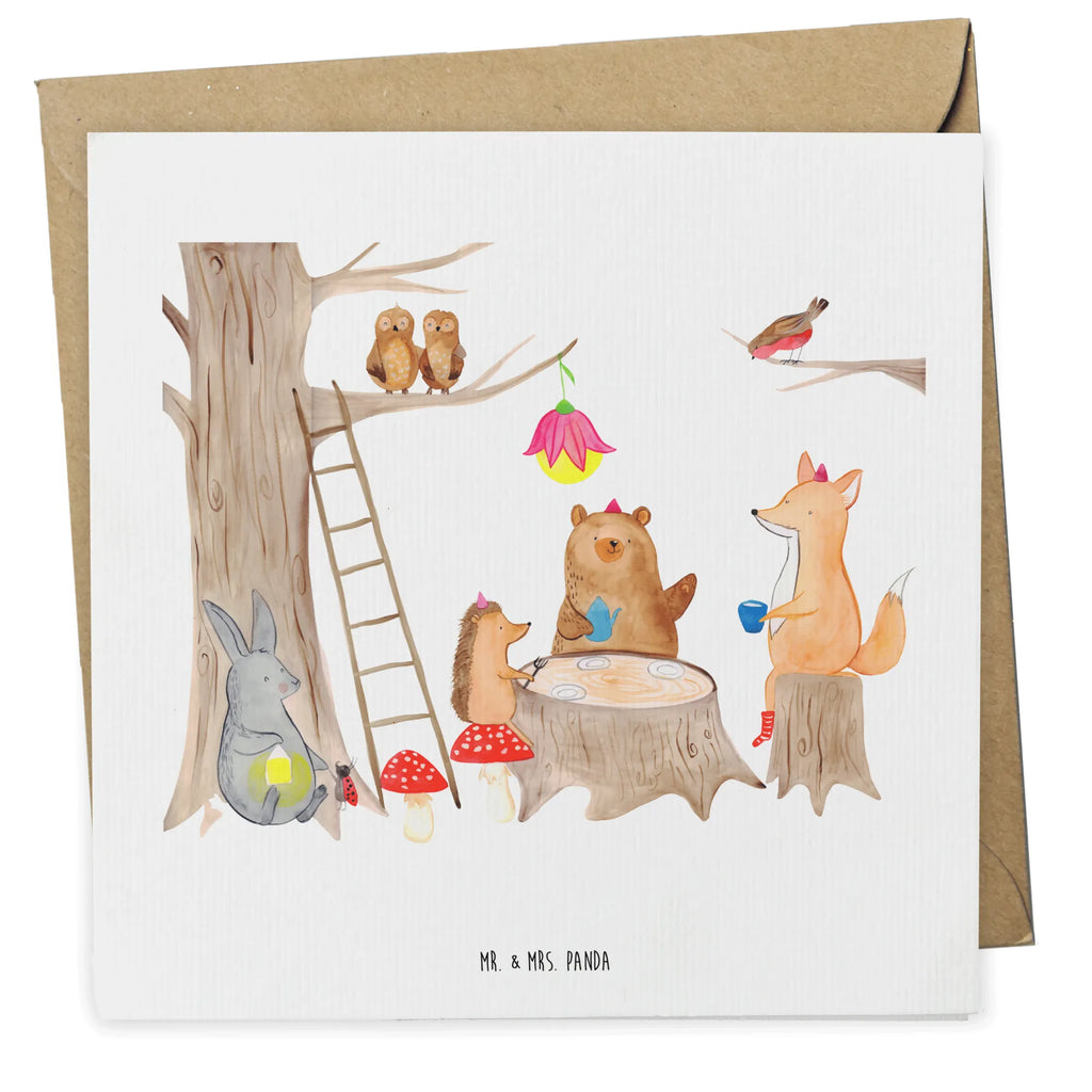 Deluxe Card forest animals picnic Klappkarte, Hochwertige Grußkarte, Hochwertige Klappkarte, Glückwunschkarte, Karte, Einladungskarte, Geburtstagskarte, Hochzeitskarte, Grußkarte, Tiermotive, Gute Laune, lustige Sprüche, Tiere, Eichhörnchen, Fuchs, Waldtiere, Wald, Maus, Hase, Igel, Picknick
