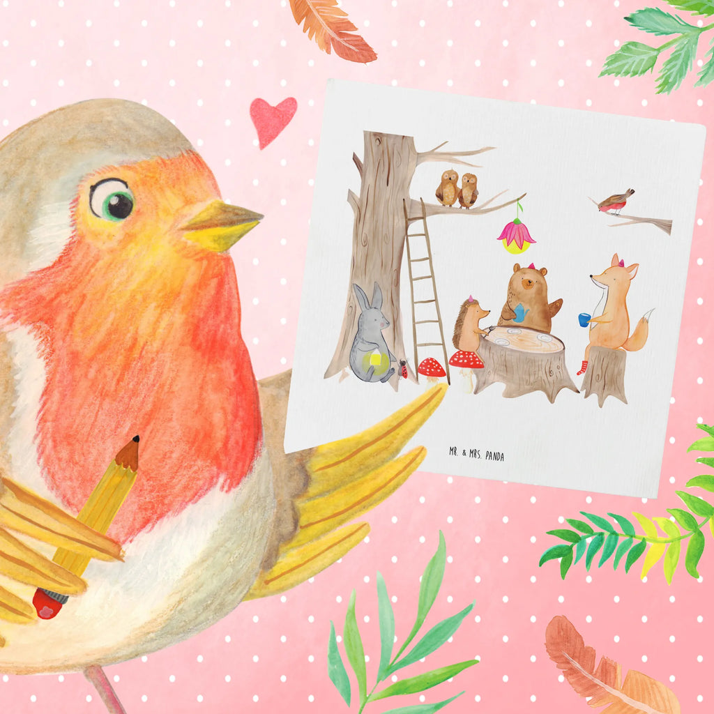 Deluxe Card forest animals picnic Klappkarte, Hochwertige Grußkarte, Hochwertige Klappkarte, Glückwunschkarte, Karte, Einladungskarte, Geburtstagskarte, Hochzeitskarte, Grußkarte, Tiermotive, Gute Laune, lustige Sprüche, Tiere, Eichhörnchen, Fuchs, Waldtiere, Wald, Maus, Hase, Igel, Picknick