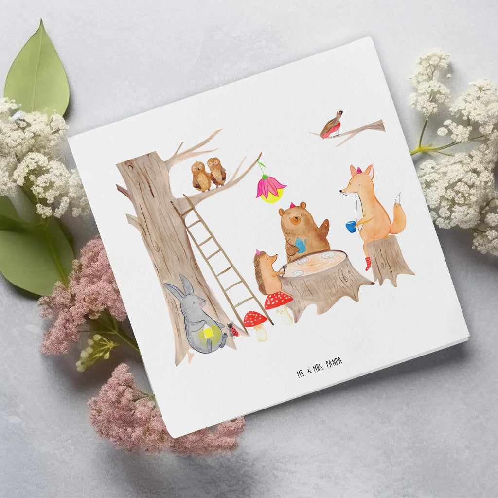 Deluxe Card forest animals picnic Klappkarte, Hochwertige Grußkarte, Hochwertige Klappkarte, Glückwunschkarte, Karte, Einladungskarte, Geburtstagskarte, Hochzeitskarte, Grußkarte, Tiermotive, Gute Laune, lustige Sprüche, Tiere, Eichhörnchen, Fuchs, Waldtiere, Wald, Maus, Hase, Igel, Picknick
