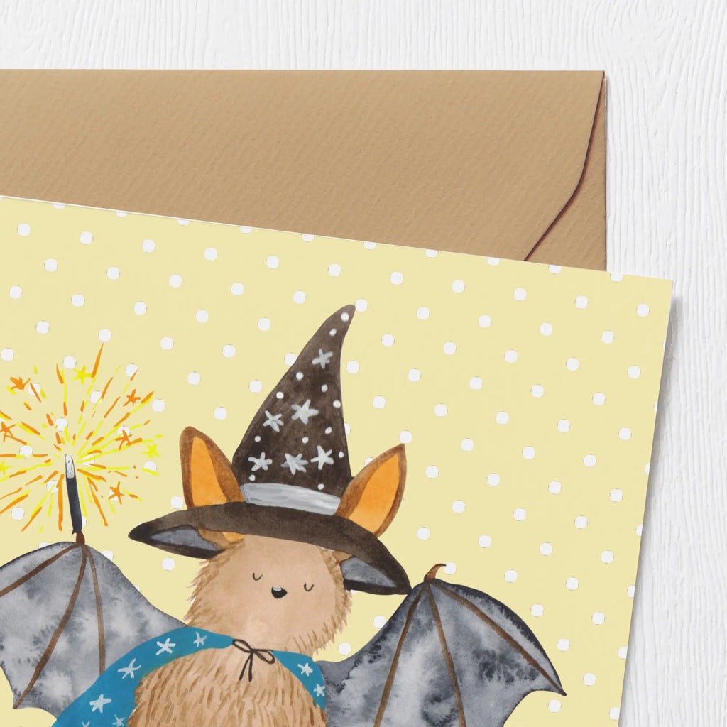 Deluxe Karte Fledermaus Zauberer Hochwertige Grußkarte, Einladungskarte, Hochwertige Klappkarte, Glückwunschkarte, Geburtstagskarte, Karte, Klappkarte, Grußkarte, Hochzeitskarte, Tiermotive, Gute Laune, lustige Sprüche, Tiere, Zauberer, reinsteigern, Fledermäuse, Frauen, Fledermaus, Magier