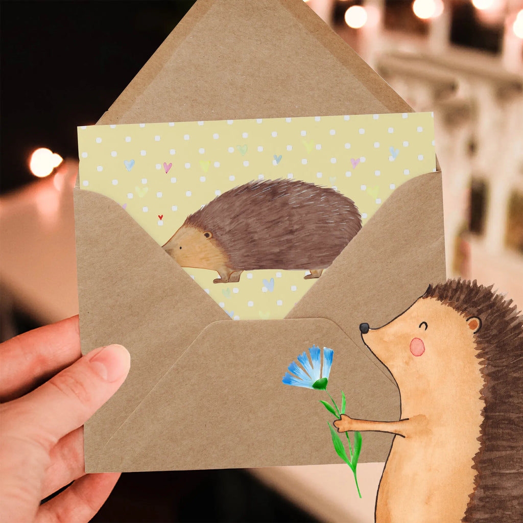 Deluxe Karte Igel Herzen Karte, Einladungskarte, Glückwunschkarte, Geburtstagskarte, Grußkarte, Klappkarte, Hochwertige Klappkarte, Hochzeitskarte, Hochwertige Grußkarte, Tiermotive, Gute Laune, lustige Sprüche, Tiere, Vertrauen, Herzen, Liebe, Herz, Leben, Igel, Kuss