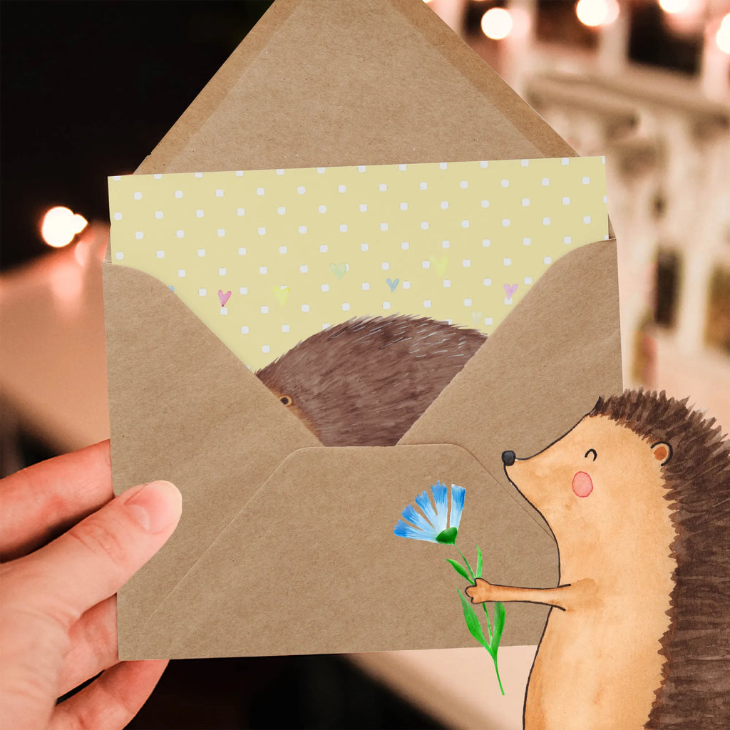 Deluxe Karte Igel Herzen Karte, Einladungskarte, Glückwunschkarte, Geburtstagskarte, Grußkarte, Klappkarte, Hochwertige Klappkarte, Hochzeitskarte, Hochwertige Grußkarte, Tiermotive, Gute Laune, lustige Sprüche, Tiere, Vertrauen, Herzen, Liebe, Herz, Leben, Igel, Kuss