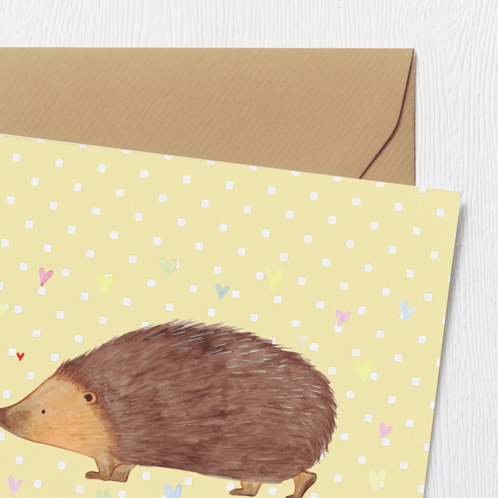 Deluxe Karte Igel Herzen Karte, Einladungskarte, Glückwunschkarte, Geburtstagskarte, Grußkarte, Klappkarte, Hochwertige Klappkarte, Hochzeitskarte, Hochwertige Grußkarte, Tiermotive, Gute Laune, lustige Sprüche, Tiere, Vertrauen, Herzen, Liebe, Herz, Leben, Igel, Kuss
