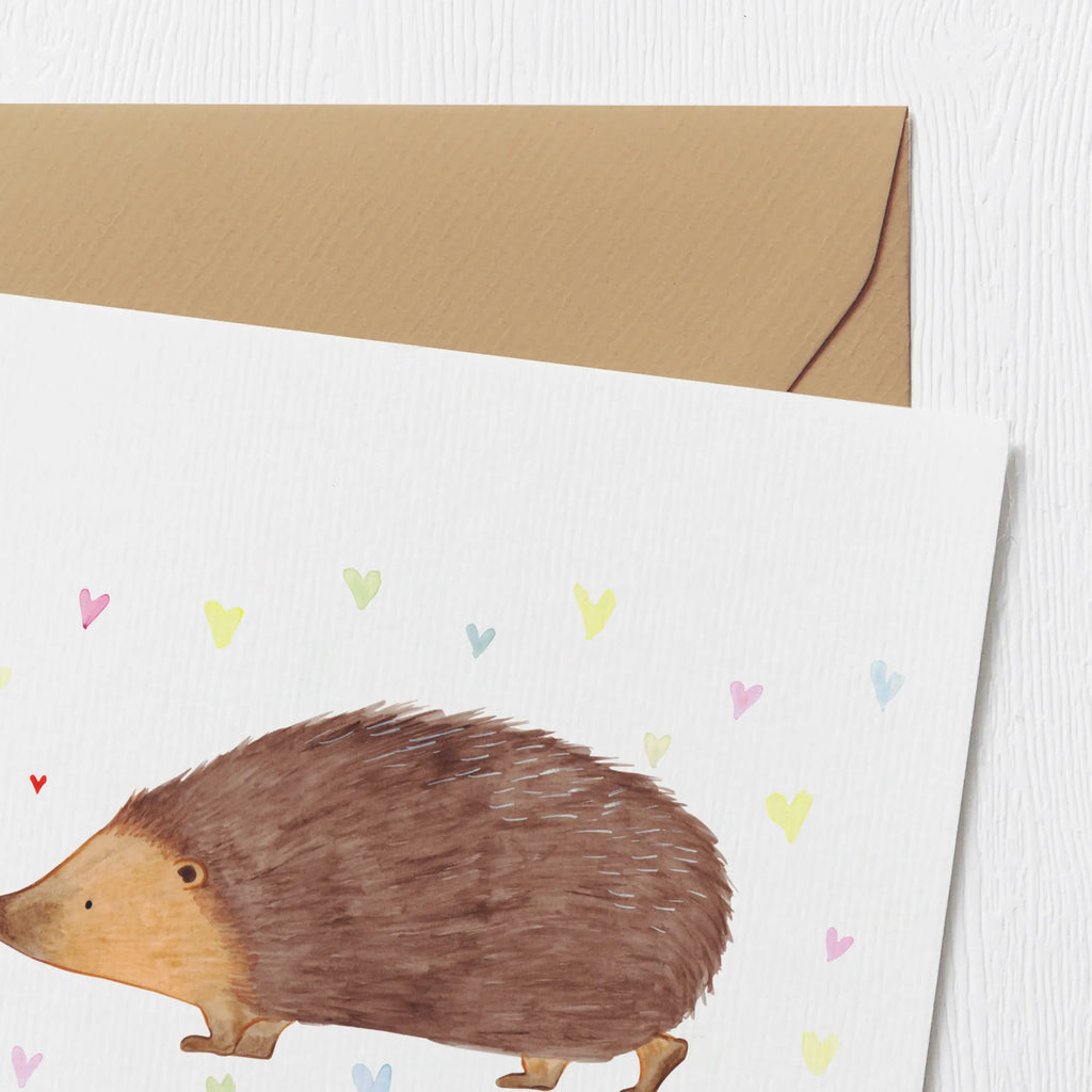 Deluxe Karte Igel Herzen Karte, Einladungskarte, Glückwunschkarte, Geburtstagskarte, Grußkarte, Klappkarte, Hochwertige Klappkarte, Hochzeitskarte, Hochwertige Grußkarte, Tiermotive, Gute Laune, lustige Sprüche, Tiere, Vertrauen, Herzen, Liebe, Herz, Leben, Igel, Kuss
