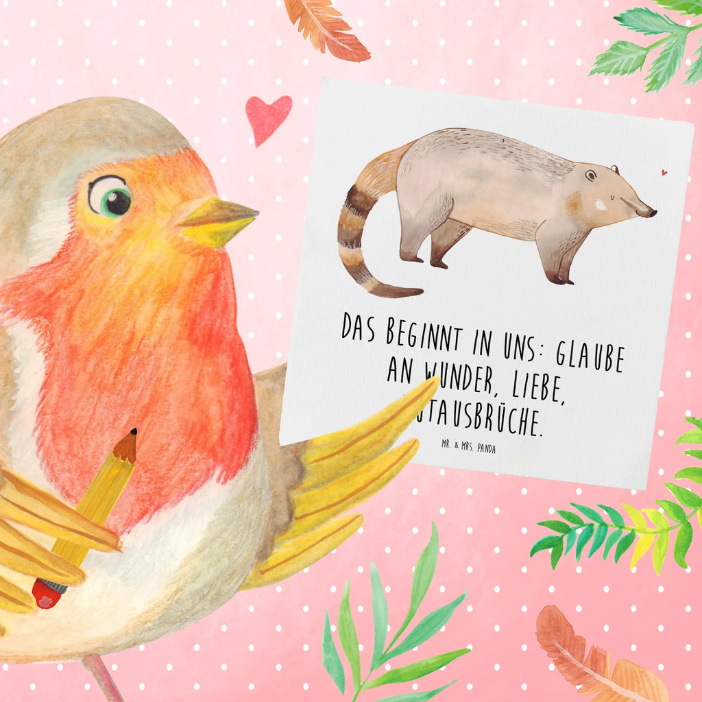 Deluxe Karte Nasenbär Karte, Geburtstagskarte, Glückwunschkarte, Einladungskarte, Grußkarte, Hochwertige Grußkarte, Hochzeitskarte, Hochwertige Klappkarte, Klappkarte, Tiermotive, Gute Laune, lustige Sprüche, Tiere, Nasenbär, Bär, Rüsselbär, Nasenbären