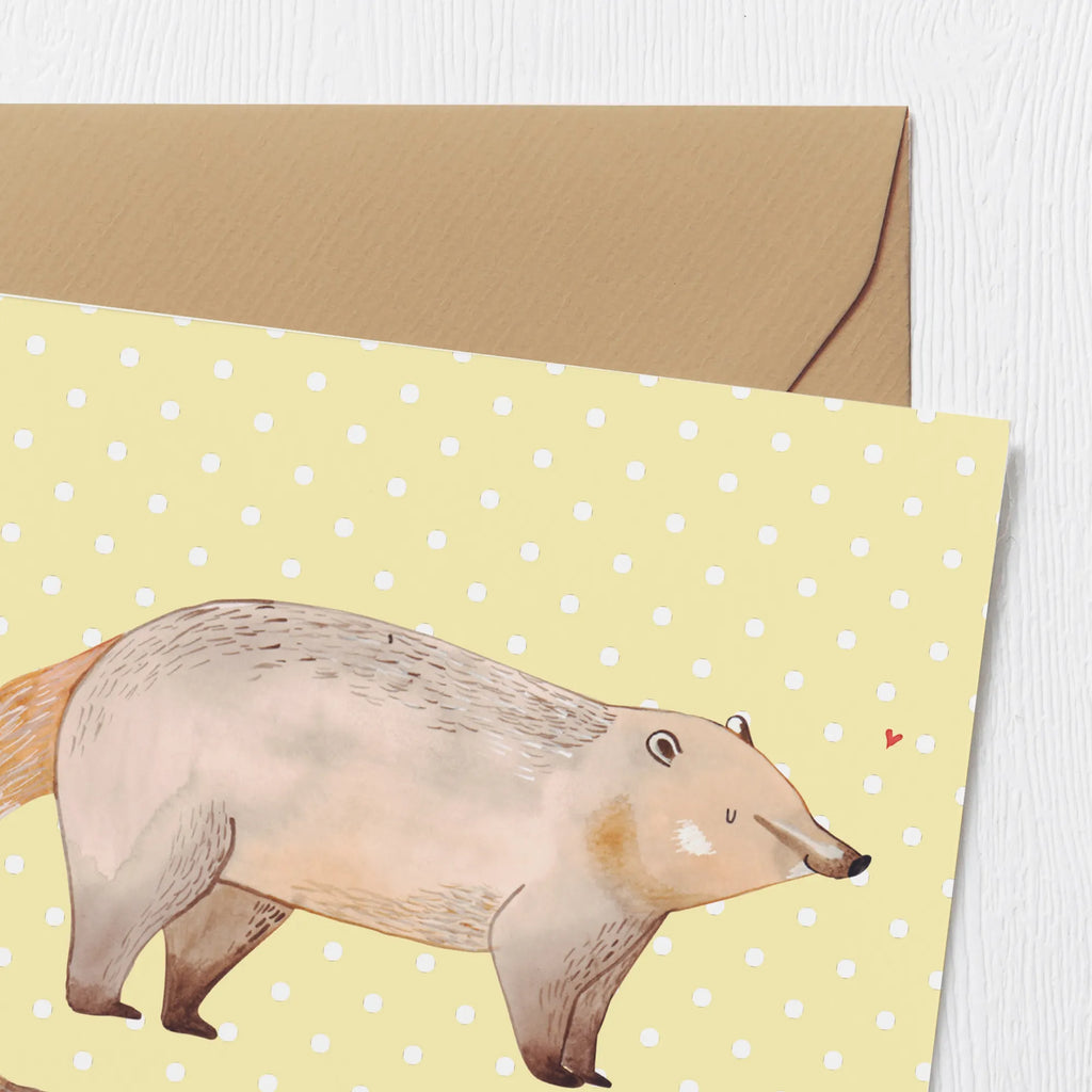 Deluxe Karte Nasenbär Karte, Geburtstagskarte, Glückwunschkarte, Einladungskarte, Grußkarte, Hochwertige Grußkarte, Hochzeitskarte, Hochwertige Klappkarte, Klappkarte, Tiermotive, Gute Laune, lustige Sprüche, Tiere, Nasenbär, Bär, Rüsselbär, Nasenbären