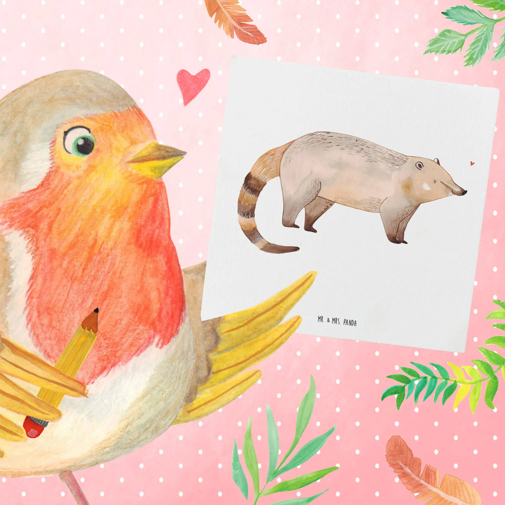 Deluxe Karte Nasenbär Karte, Geburtstagskarte, Glückwunschkarte, Einladungskarte, Grußkarte, Hochwertige Grußkarte, Hochzeitskarte, Hochwertige Klappkarte, Klappkarte, Tiermotive, Gute Laune, lustige Sprüche, Tiere, Nasenbär, Bär, Rüsselbär, Nasenbären