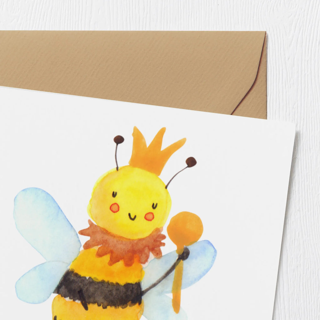 Deluxe Karte Biene König Geburtstagskarte, Karte, Hochzeitskarte, Einladungskarte, Klappkarte, Glückwunschkarte, Grußkarte, Hochwertige Grußkarte, Hochwertige Klappkarte, Biene, Wespe, Hummel