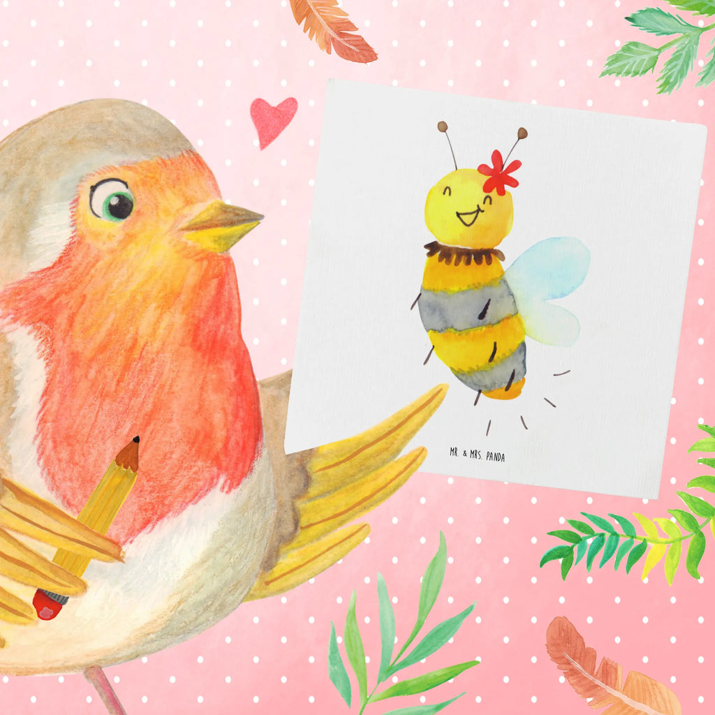 Deluxe Karte Biene Blume Glückwunschkarte, Einladungskarte, Karte, Grußkarte, Hochwertige Grußkarte, Hochwertige Klappkarte, Klappkarte, Geburtstagskarte, Hochzeitskarte, Biene, Wespe, Hummel