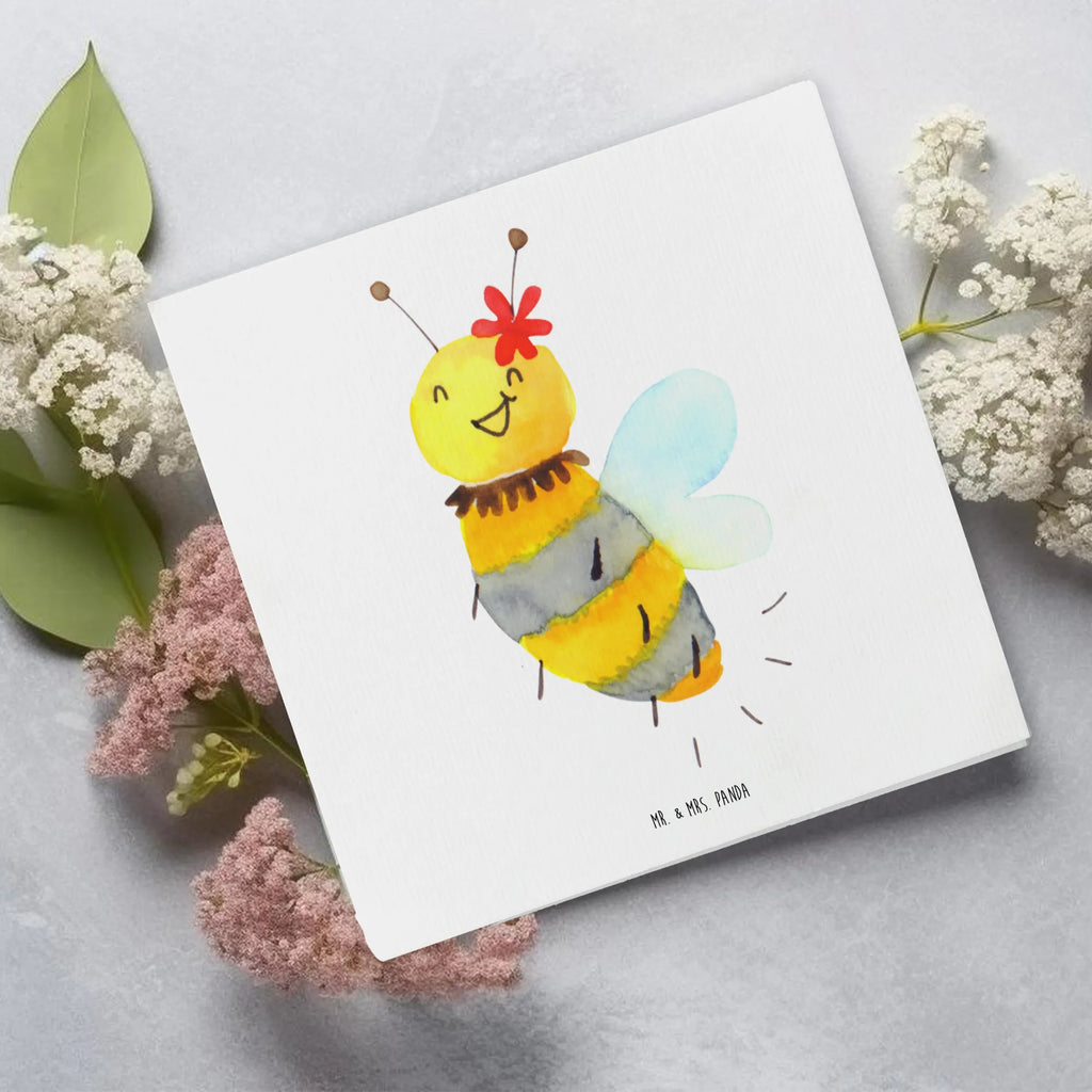 Deluxe Karte Biene Blume Glückwunschkarte, Einladungskarte, Karte, Grußkarte, Hochwertige Grußkarte, Hochwertige Klappkarte, Klappkarte, Geburtstagskarte, Hochzeitskarte, Biene, Wespe, Hummel