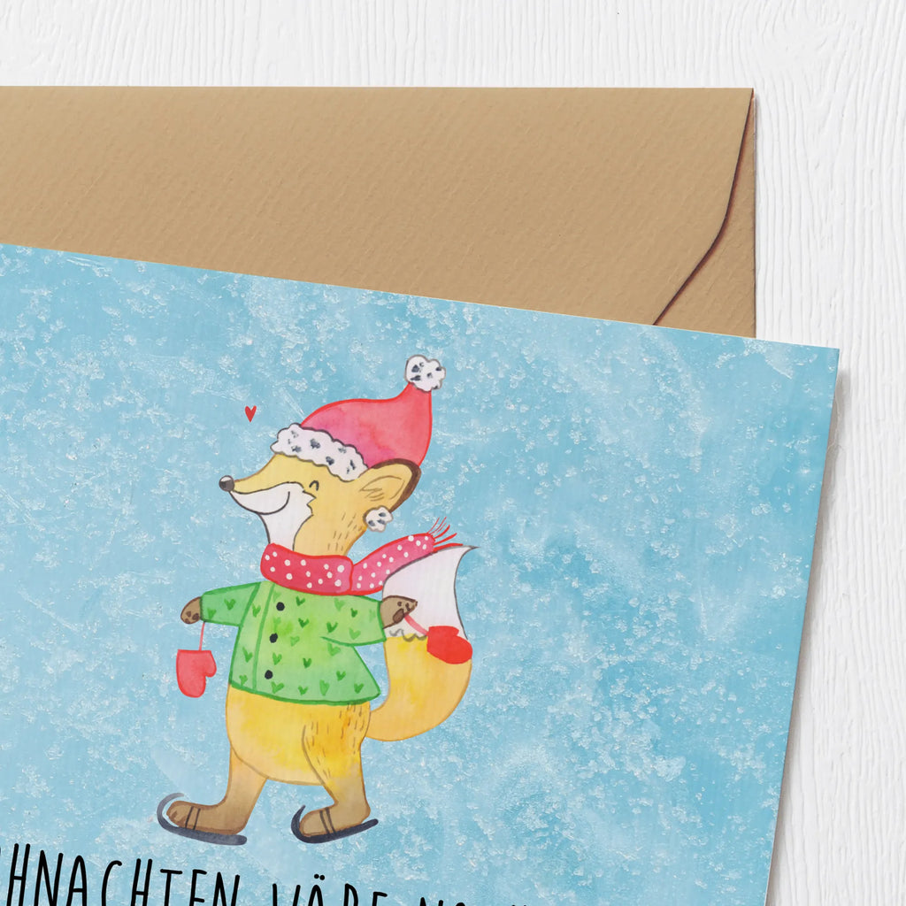 Deluxe Karte Fuchs  Schlittschuhe Klappkarte, Einladungskarte, Hochwertige Grußkarte, Glückwunschkarte, Karte, Hochwertige Klappkarte, Grußkarte, Geburtstagskarte, Hochzeitskarte, Winter, Weihnachten, Weihnachtsdeko, Nikolaus, Advent, Heiligabend, Wintermotiv, Weihnachtsmann, Weihnachtszeit, Tannenbaum, Weihnachtsbaum, Weihnachtstage