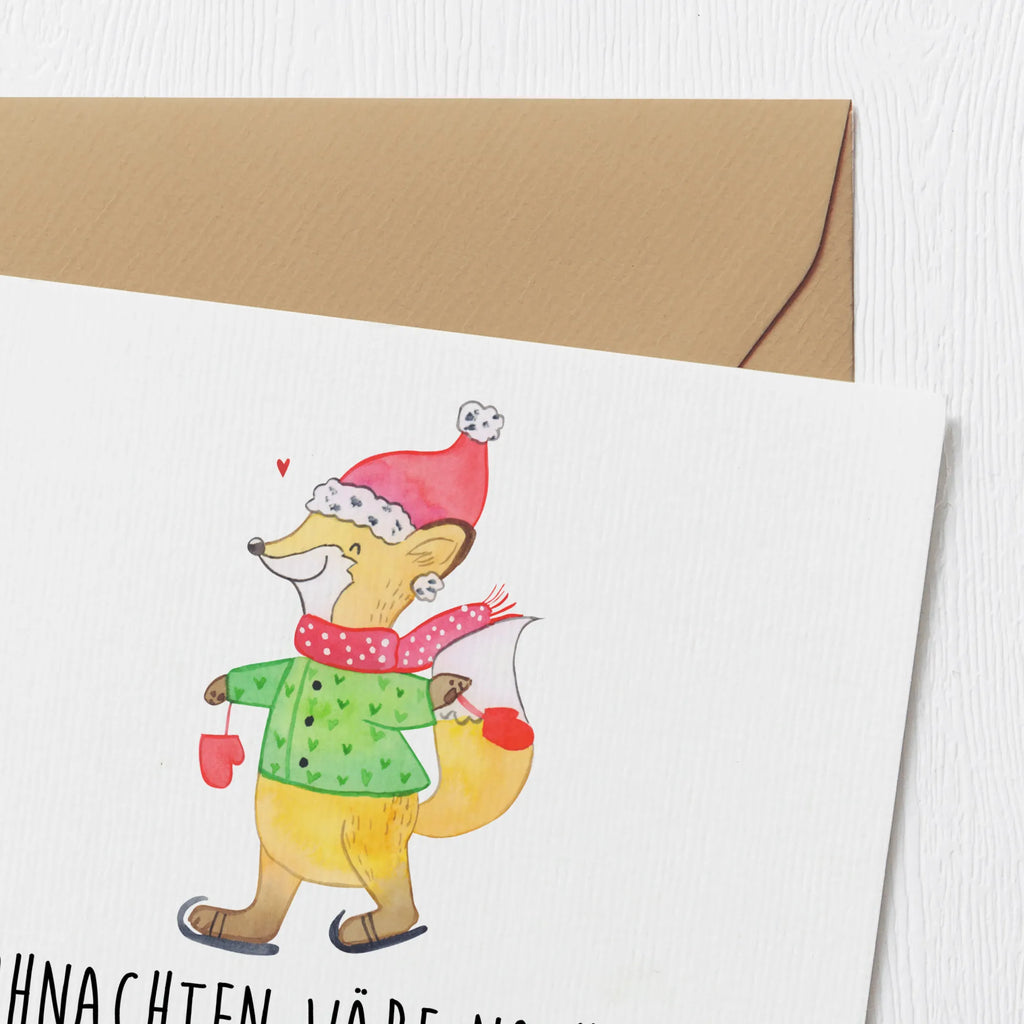 Deluxe Karte Fuchs  Schlittschuhe Klappkarte, Einladungskarte, Hochwertige Grußkarte, Glückwunschkarte, Karte, Hochwertige Klappkarte, Grußkarte, Geburtstagskarte, Hochzeitskarte, Winter, Weihnachten, Weihnachtsdeko, Nikolaus, Advent, Heiligabend, Wintermotiv, Weihnachtsmann, Weihnachtszeit, Tannenbaum, Weihnachtsbaum, Weihnachtstage