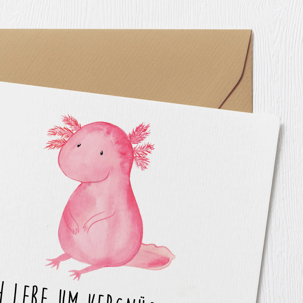 Deluxe Card axolotl zero Geburtstagskarte, Hochwertige Grußkarte, Grußkarte, Hochwertige Klappkarte, Glückwunschkarte, Karte, Einladungskarte, Klappkarte, Hochzeitskarte, Axolotl, Molch, Weisheit, Liebe, Axolot, Freundin, zufrieden, Lebensweisheit, fröhlich, vergnügt, Lebensstil