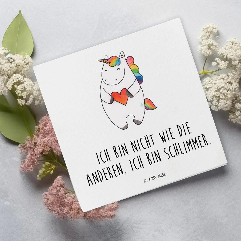 Deluxe Card unicorn Heart Hochwertige Grußkarte, Klappkarte, Einladungskarte, Grußkarte, Glückwunschkarte, Karte, Hochzeitskarte, Hochwertige Klappkarte, Geburtstagskarte, Einhorn, Einhörner, Einhorn Deko, Unicorn, Freundin, bunt, schlimm, böse, Herz, anders, witzig, lustig