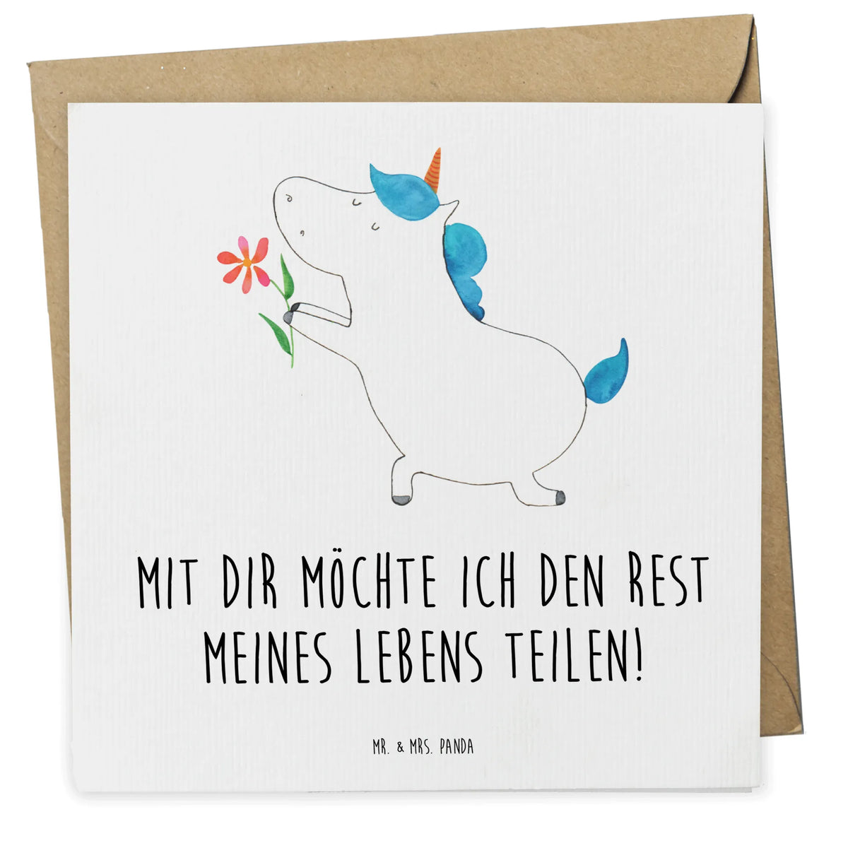 Deluxe Card unicorn flower anlasskarte, Klappkarte, Grußkarte, doppelkarte, faltkarte, Glückwunschkarte, Unicorn, Einhorn, Einhörner, Einhorn Deko, Ehe, Liebe, Heiratsantrag, Freund, Antrag, Verlobung, Pärchen, Partner, Liebesbeweis, Ehepaar, Freundin, Heiraten