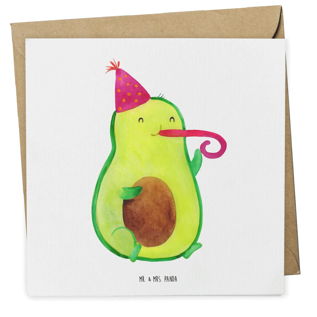 Deluxe Card avocado Celebration Hochwertige Grußkarte, Geburtstagskarte, Einladungskarte, Hochzeitskarte, Klappkarte, Hochwertige Klappkarte, Karte, Glückwunschkarte, Grußkarte, Avocado, Veggie, Vegan, Gesund, Tröte, Feierlichkeit, Feier, Geburtstag, Gute Laune, Fete, Party