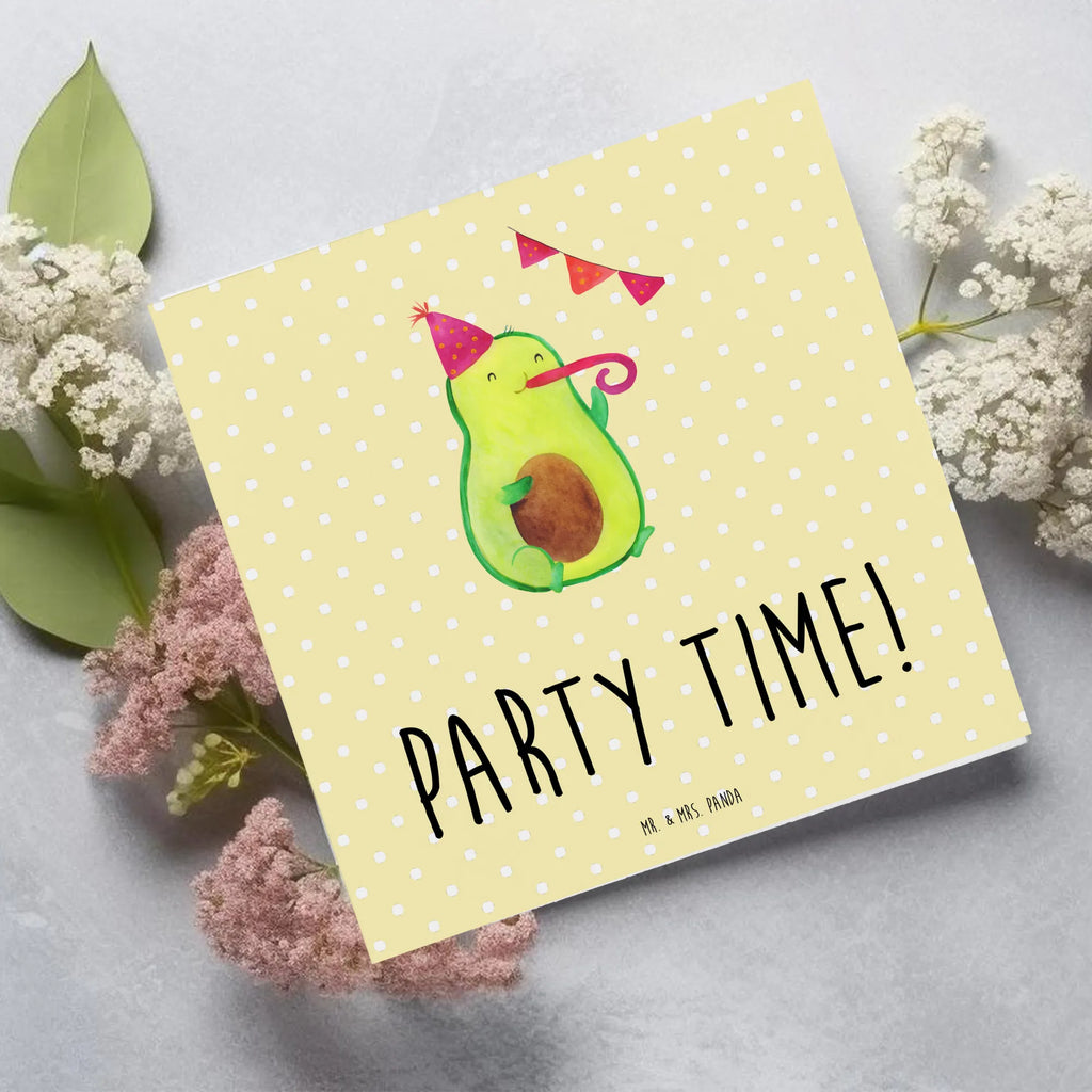 Deluxe Card avocado party time Hochzeitskarte, Klappkarte, Geburtstagskarte, Hochwertige Klappkarte, Karte, Hochwertige Grußkarte, Grußkarte, Glückwunschkarte, Einladungskarte, Avocado, Veggie, Vegan, Gesund