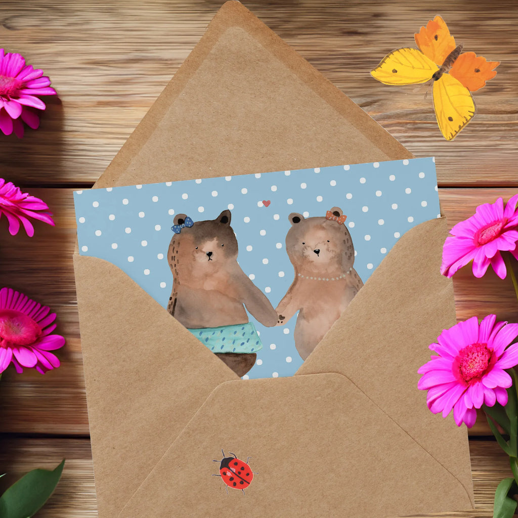 Deluxe Karte Bär Freundin Klappkarte, Einladungskarte, Glückwunschkarte, Hochwertige Grußkarte, Karte, Grußkarte, Hochwertige Klappkarte, Hochzeitskarte, Geburtstagskarte, Bär, Teddy, Teddybär, Bär Freundin Beste Freund Liebe Liebesbeweis Verliebt Kumpel Kumpeliene