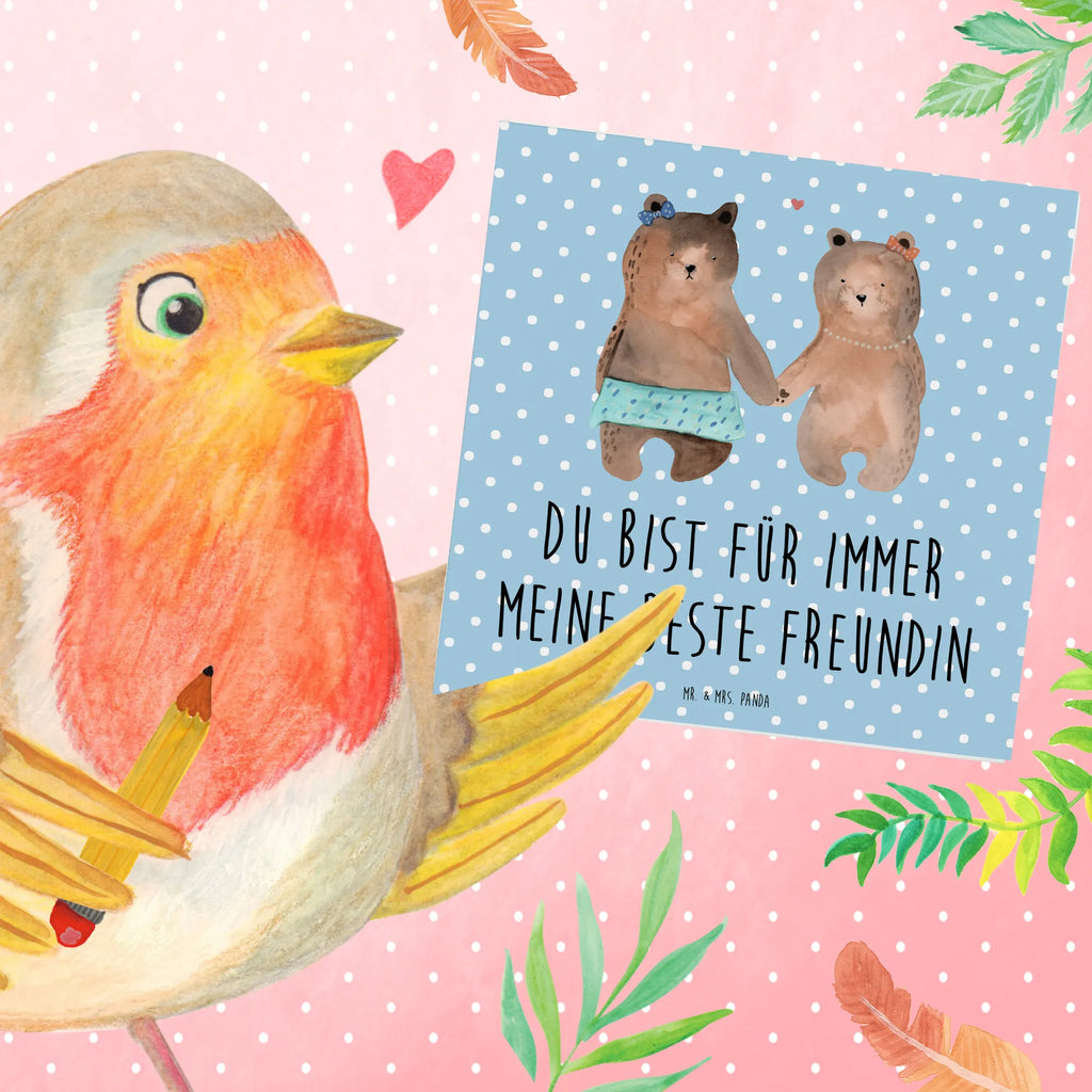 Deluxe Karte Bär Freundin Klappkarte, Einladungskarte, Glückwunschkarte, Hochwertige Grußkarte, Karte, Grußkarte, Hochwertige Klappkarte, Hochzeitskarte, Geburtstagskarte, Bär, Teddy, Teddybär, Bär Freundin Beste Freund Liebe Liebesbeweis Verliebt Kumpel Kumpeliene