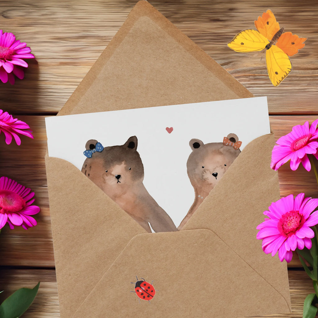 Deluxe Karte Bär Freundin Klappkarte, Einladungskarte, Glückwunschkarte, Hochwertige Grußkarte, Karte, Grußkarte, Hochwertige Klappkarte, Hochzeitskarte, Geburtstagskarte, Bär, Teddy, Teddybär, Bär Freundin Beste Freund Liebe Liebesbeweis Verliebt Kumpel Kumpeliene